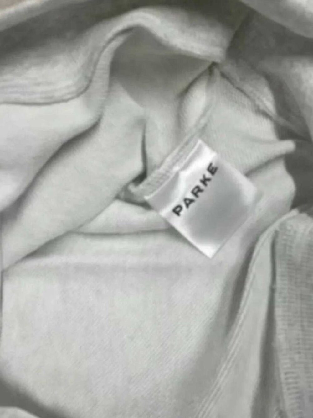 PARKE Mock Neck Sweatshirt Heather Gray Embroidered Logo 🇺🇸 - Picture 3 of 5